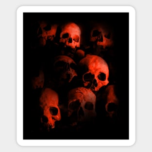 Wall of Evil Hellish Skulls Sticker